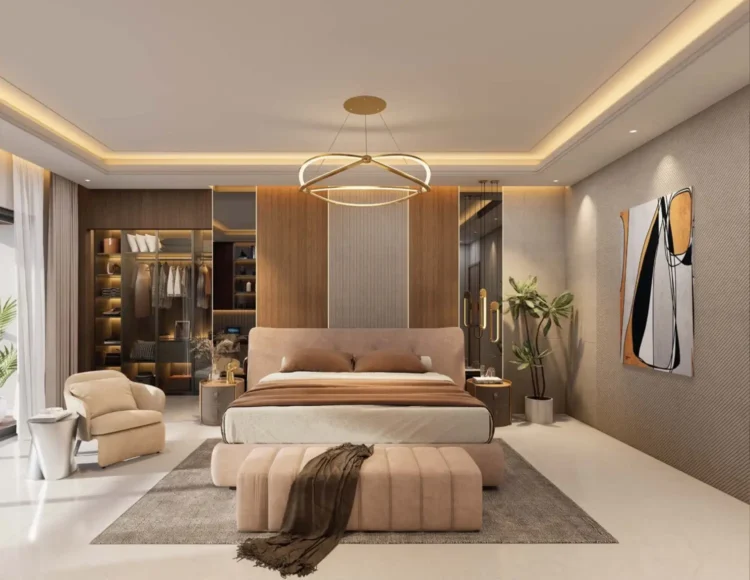 Purva Estrella master bedroom interior, Andheri West, Mumbai
