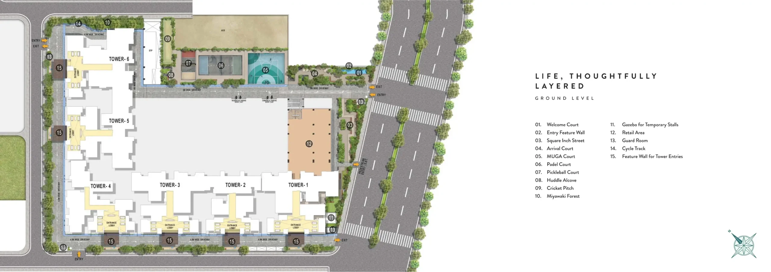 Purva Estrella master plan layout, ground level, Andheri West, Mumbai