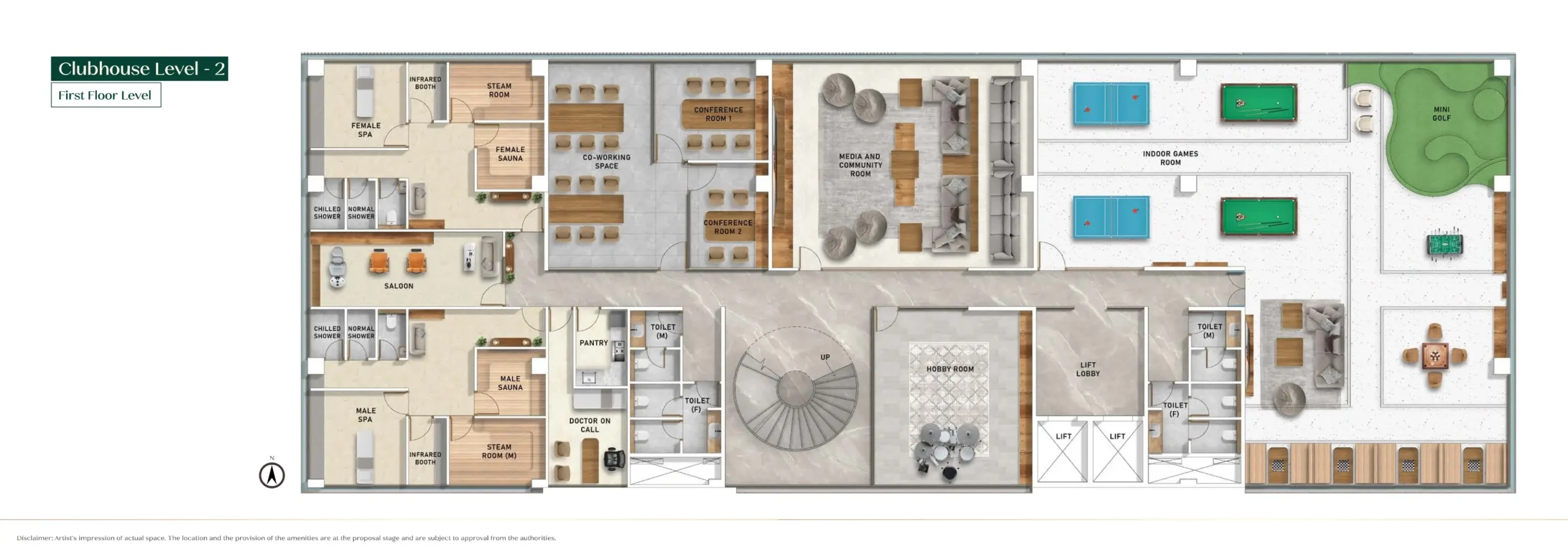 Purva Estrella clubhouse master plan, first floor level 2, Andheri West