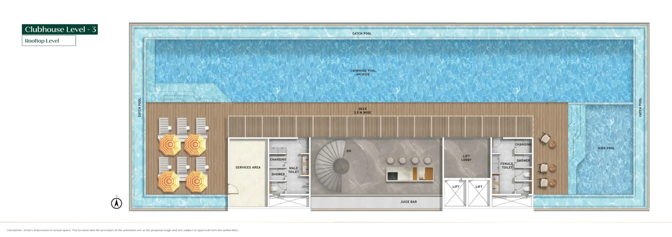 Purva Estrella clubhouse master plan, rooftop level 3, Andheri West
